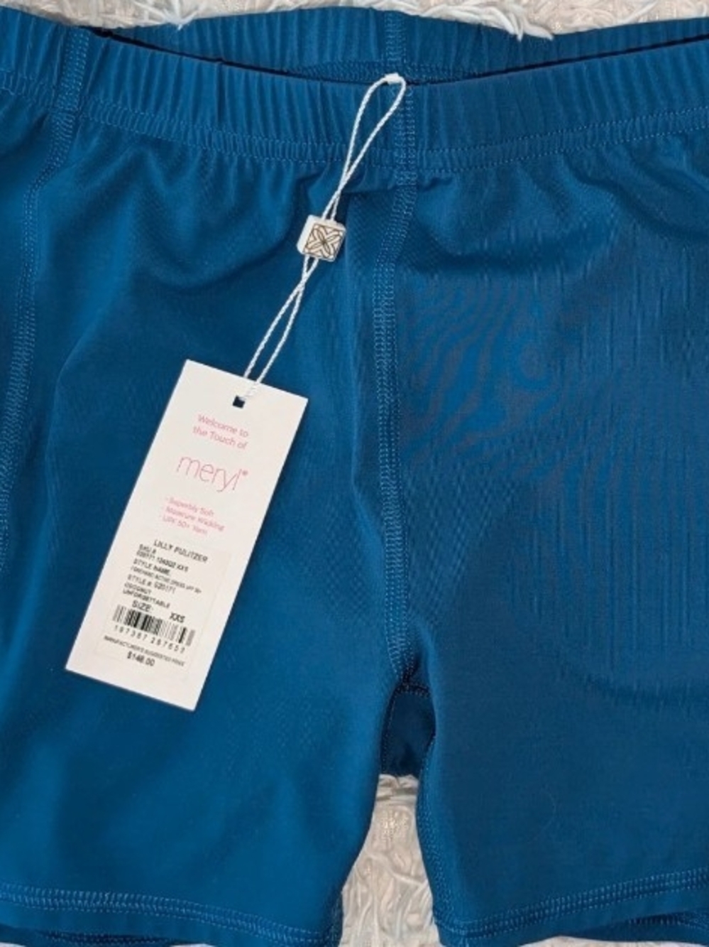Lilly Pulitzer Luxletic Meryl Q Athletic Shorts XXS Blue NWT